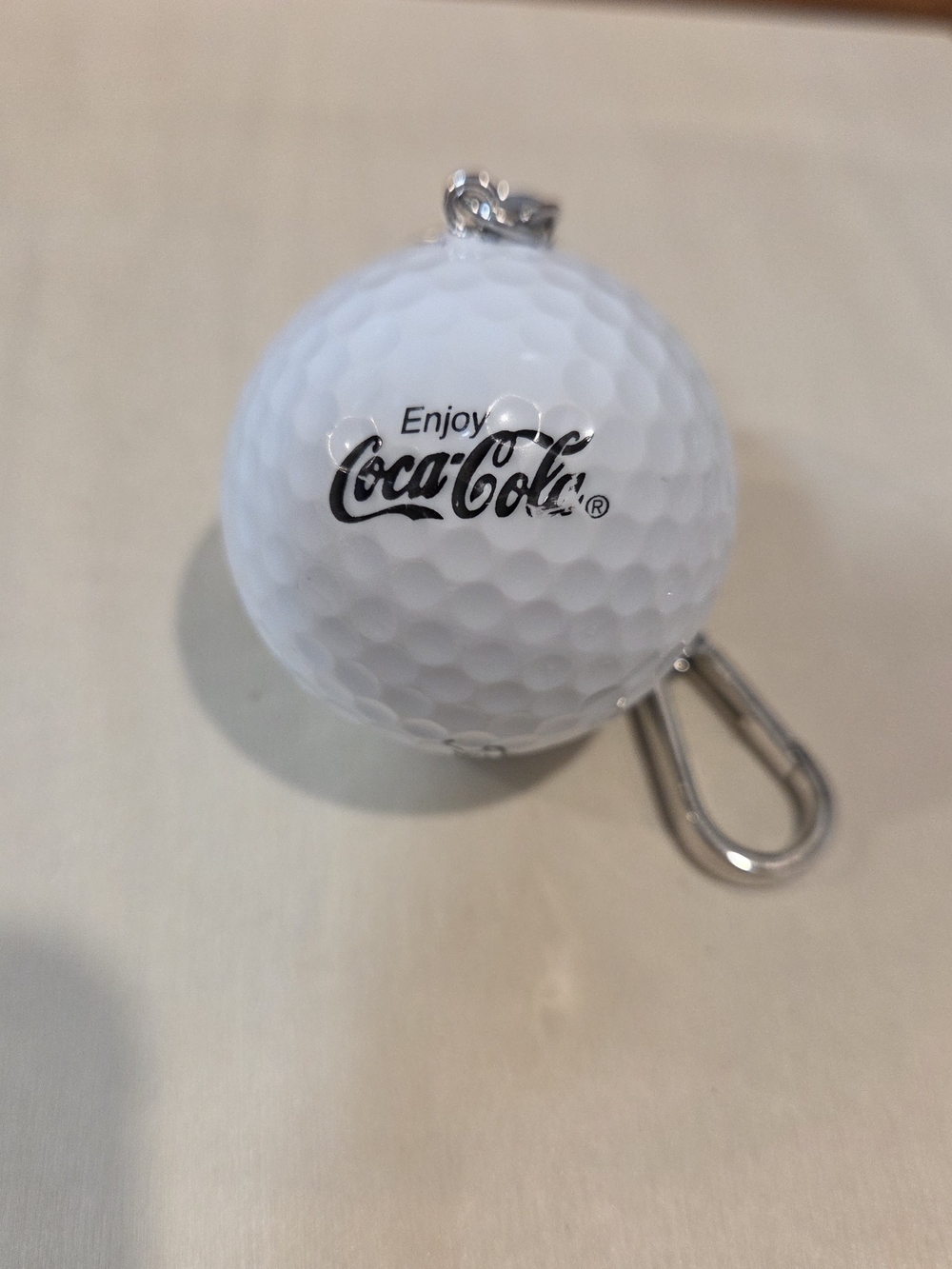 Vintage Coca-Cola Golf Ball Keychain Bag Charm Upcycled